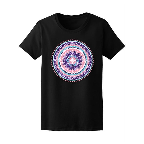 Colorful Floral Indian Mandala T-Shirt Women -Image by Shutterstock, Female Small