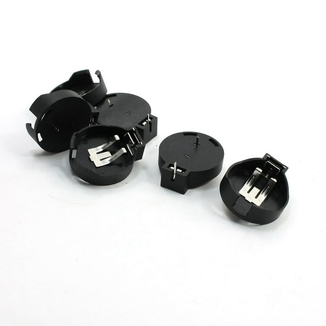 Unique Bargains 6 Pcs 2Pin CR2450 LIR2450 Coin Button Battery Holder Socket Black
