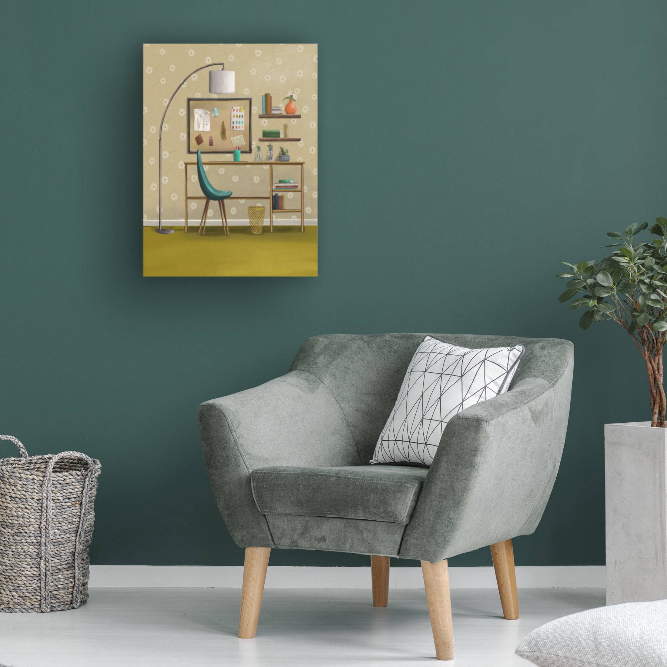 Canvas Wall Art - Christine Rotolo 'Interior Work Desk' Wall Art for Living Room, Bedroom, or Office Décor by Trademark Fine Art - 24 x 32 Inches