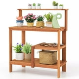 Auranook Outdoor Potting Bench Table, Solid Wood Potting Table with ...