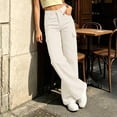 thumbnail image 6 of ABSUYY Womens High Waisted Wide Leg Cargo Pants - Beige Lightweight Baggy Utility Y2K Casual Trousers for Women,Size 2XL, 6 of 6