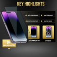 thumbnail image 3 of Protector de Pantalla TECHATRON para iPhone 15 Pro 6.1" Dureza 9H Paquete de 2, 3 of 6