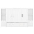thumbnail image 5 of Queen Size Murphy Bed, Murphy Bed Wall Bed with Shelves and Drawers, Folding Platform Bed with Built-In Usb Ports and a Type-C Port for Guest Room, Home Office, Home Gym, Small Apartment, White, 5 of 7