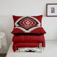 thumbnail image 5 of Homewish Red Bohemian Rhombus Queen Comforter Set,Boho Exotic Style Comforter Sets Queen,Black Reversible,3-Piece,1 Comforter and 2 Pillowcases, 5 of 7