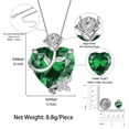 thumbnail image 3 of Juwaliy 15MM Mujer Rose Collar de Corazón Mayo Piedra de Nacimiento 925 Plata de Ley Flor Mariposa Dije Esmeralda Verde Joyería Xmas Cumpleaños Regalo Del Día de la Madre, 3 of 7