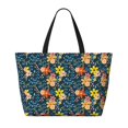 thumbnail image 2 of KdxioBlue Floral for Beach Bag for Women Large Beach Tote Bag Waterproof Sandproof Swim Bag with Zipper Pockets Beach Vacation Travel, 2 of 7