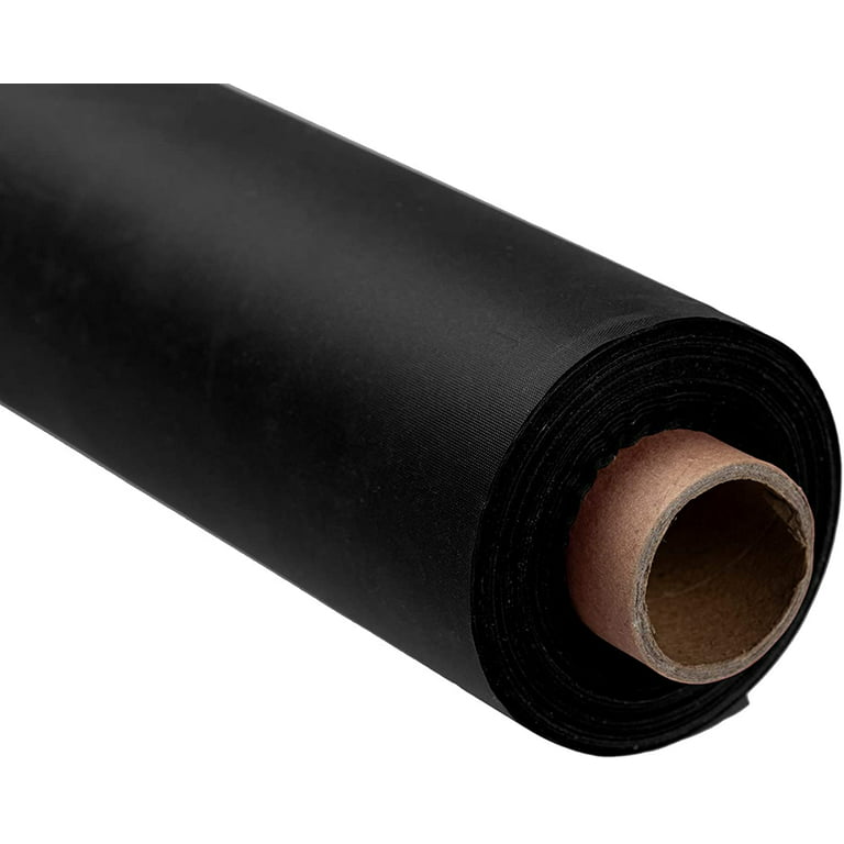 Exquisite 300 ft. x 40 in. Black Plastic Tablecloth Rolls - Disposable  Plastic Roll Table Cover Rolls - Black
