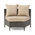 thumbnail image 3 of Noble House Newton 8 Seater Round Wicker Sectional Sofa Set Dark Brown/Beige, 3 of 14