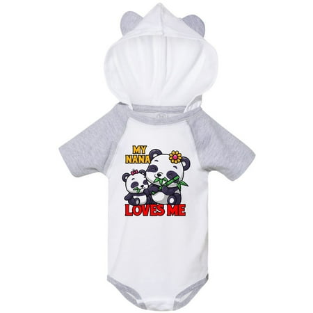 

Inktastic My Nana Loves Me Panda Gift Baby Boy or Baby Girl Bodysuit