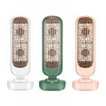 thumbnail image 2 of New Retro Double-leaf Tower Fan Office Desktop Fan Vertical Portable Charging USB Small Fan - White (built-in Battery 2000mAh), 2 of 8