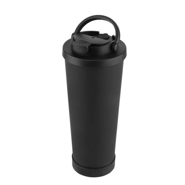 Termo de acero inoxidable con tapa versátil y popote-vier negro 10 x 24.5