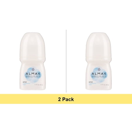 Almay Anti-Perspirant & Deodorant Sensitive Skin Roll-On Fragrance Free 1.7 oz - 2 Pack