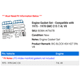 thumbnail image 2 of Engine Gasket Set - Compatible with 1975 - 1978 GMC C15 7.4L V8 1976 1977, 2 of 2