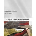 thumbnail image 6 of 4th of July RV Awning Sun Shade Screen 9'X15.3' Patriotic Eagle American Flag Mesh Sunscreen Red White and Blue Awning Shade Screen with Zipper UV Blocker Completed Kits for RV Motorhome Camper, 6 of 7