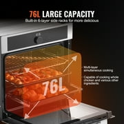 KFFKFF 24 Electric Built-in Wall Oven, 16 Cooking Modes, 2.68 Cu.Ft Capacity, 3150W Power, Includes Timer, Baking Rack, and Tray for Home Kitchens