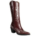 thumbnail image 2 of Ferwind Women's Embroidery Western Cowgirl Boots Female Adult Burgundy 12, 2 of 5