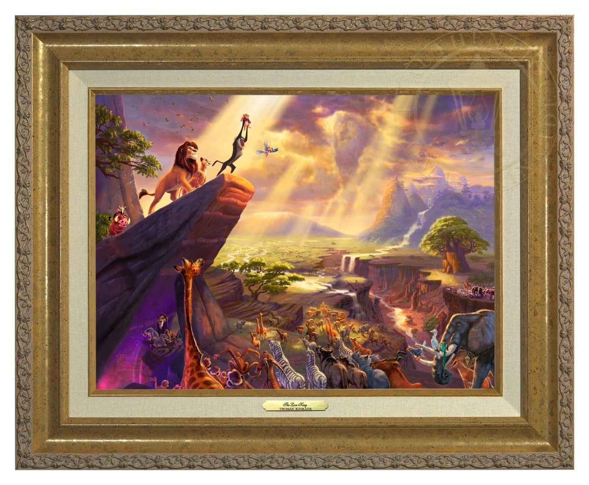 Thomas Kinkade The Lion King Canvas Classic (Gold Frame)