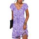 thumbnail image 1 of Vestido de verano con cuello en V y manga corta con pétalos de kipfall para mujer, 1 of 6