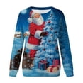 thumbnail image 3 of Chandail en Molleton de Noël pour Femmes Col Rond Pull Chaud Manches Longues Cardigan Imprimé Mode Pull Mi-Long Veste de Vacances Xmas, 3 of 4
