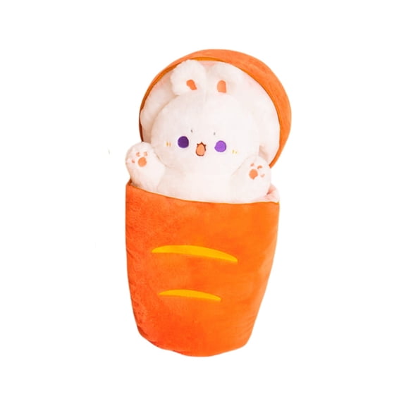 Kawaii Taiyaki Cat and Rabbit Plush Toy Stuffed Animal Doll, Anime Character Cat Hiding in Cushion Bag Ferry Plush Animal Plush Pillow