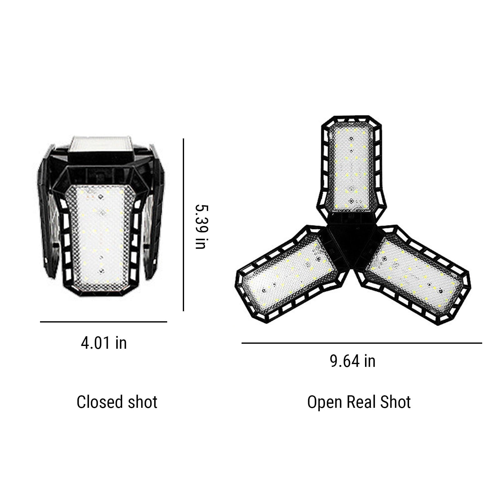 Home Savings! Anckoeil LED Garage Lights Deformable LED Garage Ceiling Lights with Adjustables Panels LED Shop Lights for Garage Workshop Basement Support E27 Screw Socket