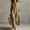 Khaki, variant on Women's Lapel Half Placket Roll Up Sleeve Loose Shirt Maxi Dress – Solid Color Casual Summer Dress with Side Split Black,S