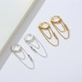 thumbnail image 2 of Fashion Chain Dangle Hoop Earrings for Women Cubic Zirconia Tassel Drop Earring Huggie Hoops, 2 of 4