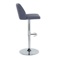thumbnail image 3 of Toriano Adjustable Bar Stool, Chrome Bar Stools, Bar Chairs, Swivel Bar Stools, Bar Stools Set of 2 (Blue Fabric), 3 of 5