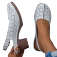 thumbnail image 7 of NOKIO Women's V𝗂ntage Chun𝗄𝗒 Sandals Adjustable Slingback S𝗅ip On Slippers Hollow Summer Outdoor Ladies Shoes Closed Toe Breathable Sandalias de Mujer, 7 of 7