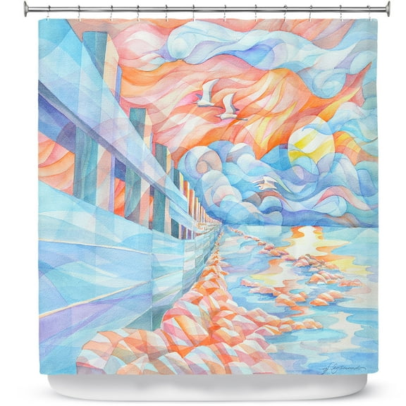 Shower Curtains 70" x 84" from DiaNoche Designs by Gerry Segismundo - Egrets Flight