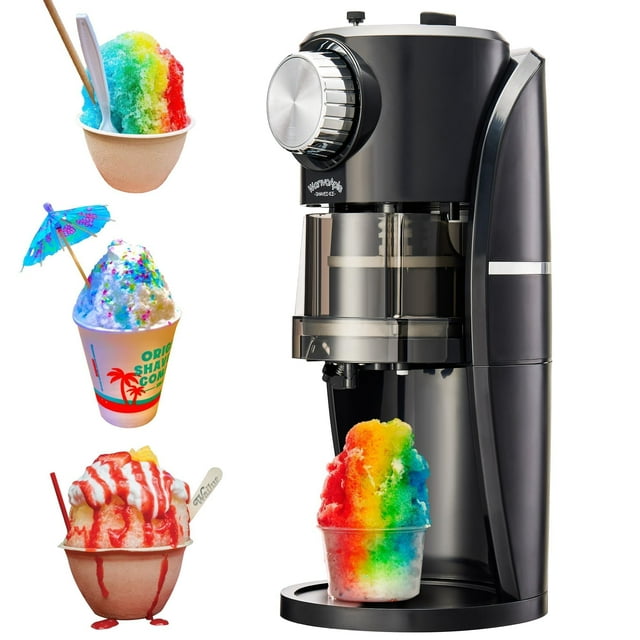 Machine à Glace Pilée - Machine à Cônes de Neige Équipée d'Un Bouton de Réglage de Lame en Acier Inoxydable pour Ajuster Librement l'Épaisseur de la