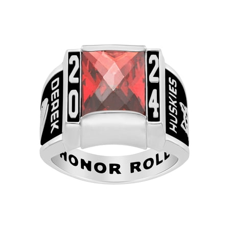 Order Now for 2025 Graduation, Freestyle Class Rings Men's Deco Birthstone Class Ring, Celebrium
