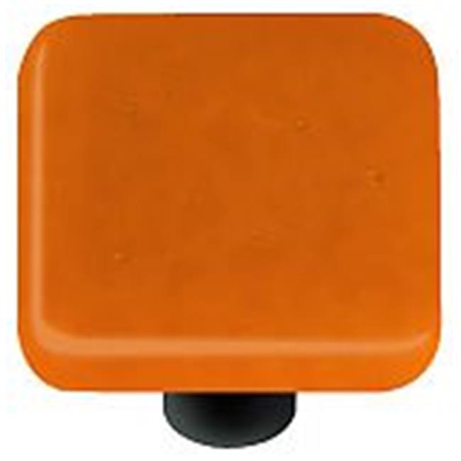 Hot Knobs HK1044KB Burnt Orange Square Glass Knob Black Post