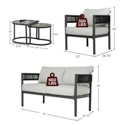 Grand Patio Woven Wicker 5-Piece Outdoor Conversation Set