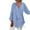 Blue, variant on New Arrivals Work Blouses for Women Fashion Women's Button Round-Neck Long Sleeve Casual T-shirt Blouse