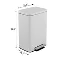 thumbnail image 6 of Innovaze 13 Gallon/50 Liter Rectangular Stainless Steel Step-on Trash Can for Kitchen, Matte White, 6 of 7