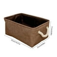 thumbnail image 2 of Foldable Fabric Storage Baskets with Handles - Solid Color Durable Washable Organizers, Space-Saving Holiday Clutter Baskets, Versatile Home Containers for Bedroom, Office & Entryway, Brown, 2 of 5