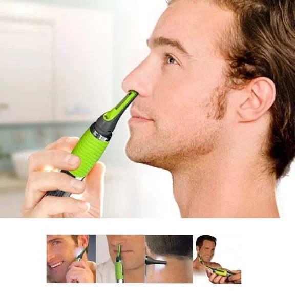 YIYUN 2-in-1 Rechargeable Nose & Facial Hair Trimmer for Men – Waterproof, Portable Grooming Tool for Nose, Ear, Eyebrows & Chin.