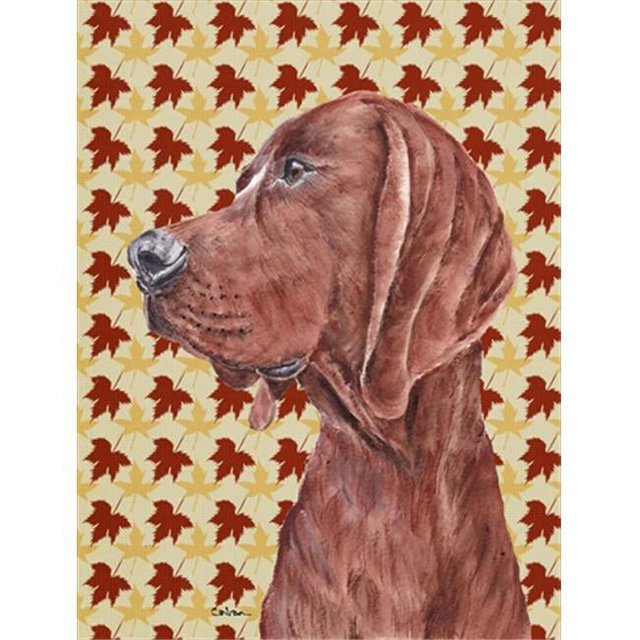 Carolines Treasures SC9683GF Redbone Coonhound Fall Leaves Flag Garden Size