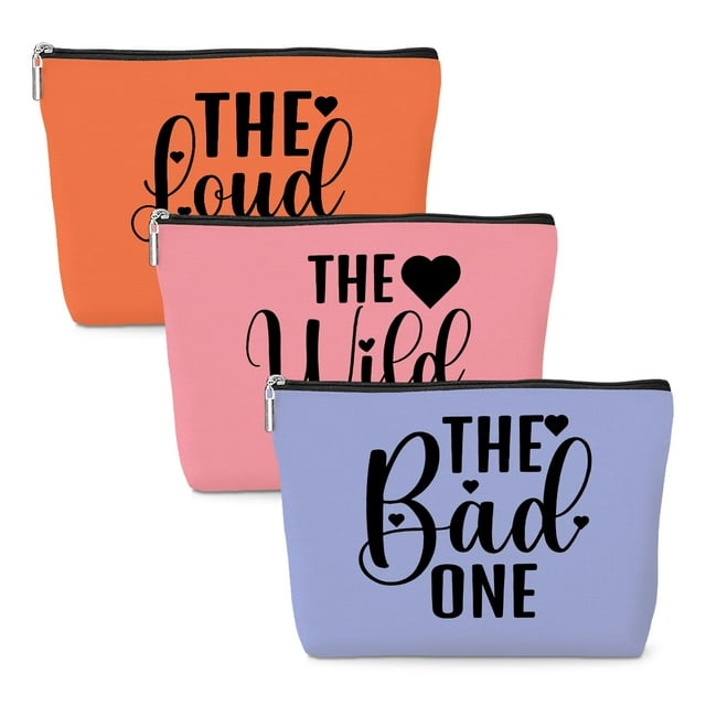 Set de bolsas cosméticas Jeilink, 3 unidades, bolsas de maquillaje de lino y algodón