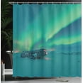 thumbnail image 4 of Ambesonne Nature Shower Curtain, Misty Winter Day, 69"Wx75"L, Petrol Blue Lime Green, 4 of 5