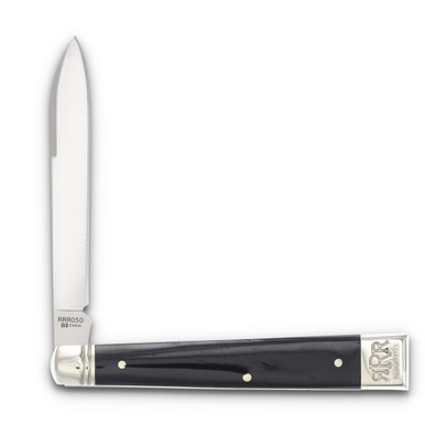 Rough Ryder Knives Rough Ryder Reserve Fat Bottom Doctor Folding Knife Black Smooth Bone RRR050
