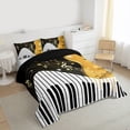 thumbnail image 3 of Manfei Music Instrument Piano Bedding Comforter Set,Musical Notes Twin Comforter Sets,Gold White Black Bedding Set For Kids,Luxury Bedroom Decor Reversible,2pcs, 3 of 8