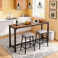 thumbnail image 2 of FDW 55” Bar Height Pub Table, Counter Height, Sturdy Legs & Adjustable Foot Pads, for Bar, Pub, Kitchen, Dining Room, Coffee Shop – Brown, 2 of 7