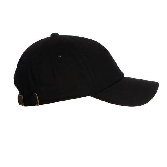 TELOLY Plain Dad Hat 100% Cotton Unstructured Hat Unisex Adjustable Strap - Black