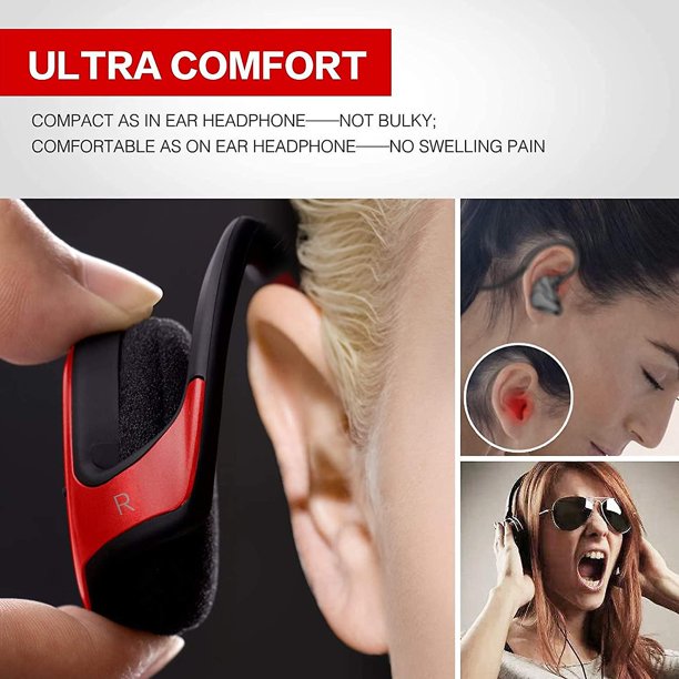 Auriculares inalámbricos Bluetooth para correr, auriculares con dise?o de presión cero con sonido estéreo de alta fidelidad, tecnología de captura de voz clara, tama?o de bolsillo plegable para