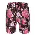 thumbnail image 4 of Yiaed Rose Flowers Print Men's Swim Trunks with Lining Quick Dry Sports Shorts Beach Shorts Boardshorts-Medium, 4 of 5