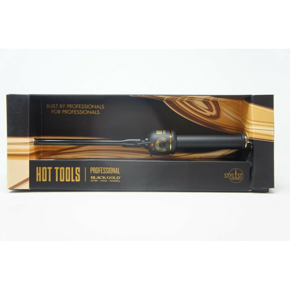 HOT TOOLS HT1131BG Black Gold Ribbon Styling Curling Iron + Wand 5/8