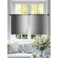 thumbnail image 3 of Grey White Ombre Sheer Curtains 45 Inch Length 2 Panels Set, Contemporary Art Abstract Aesthetics Voile Window Treatment Rod Pocket Small Kitchen Curtains Drapes for Bedroom 52"x45"x2, 3 of 7