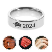 Soimiss Stainless Steel Graduation Ring with Doctoral Cap Design for Decor
